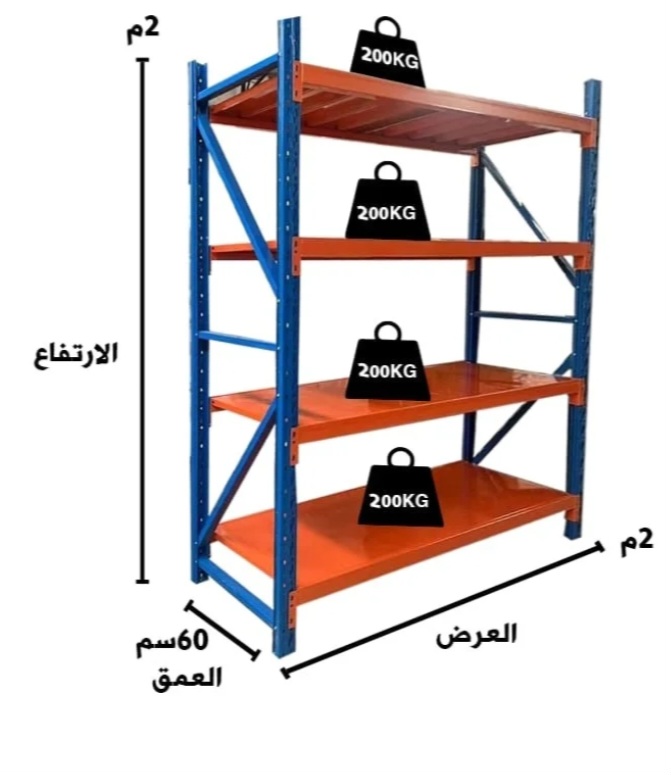 رفوف حمولة 200 كيلو